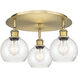 Athens 3 Light 17.75 inch Brushed Brass Flush Mount Ceiling Light in Seedy
