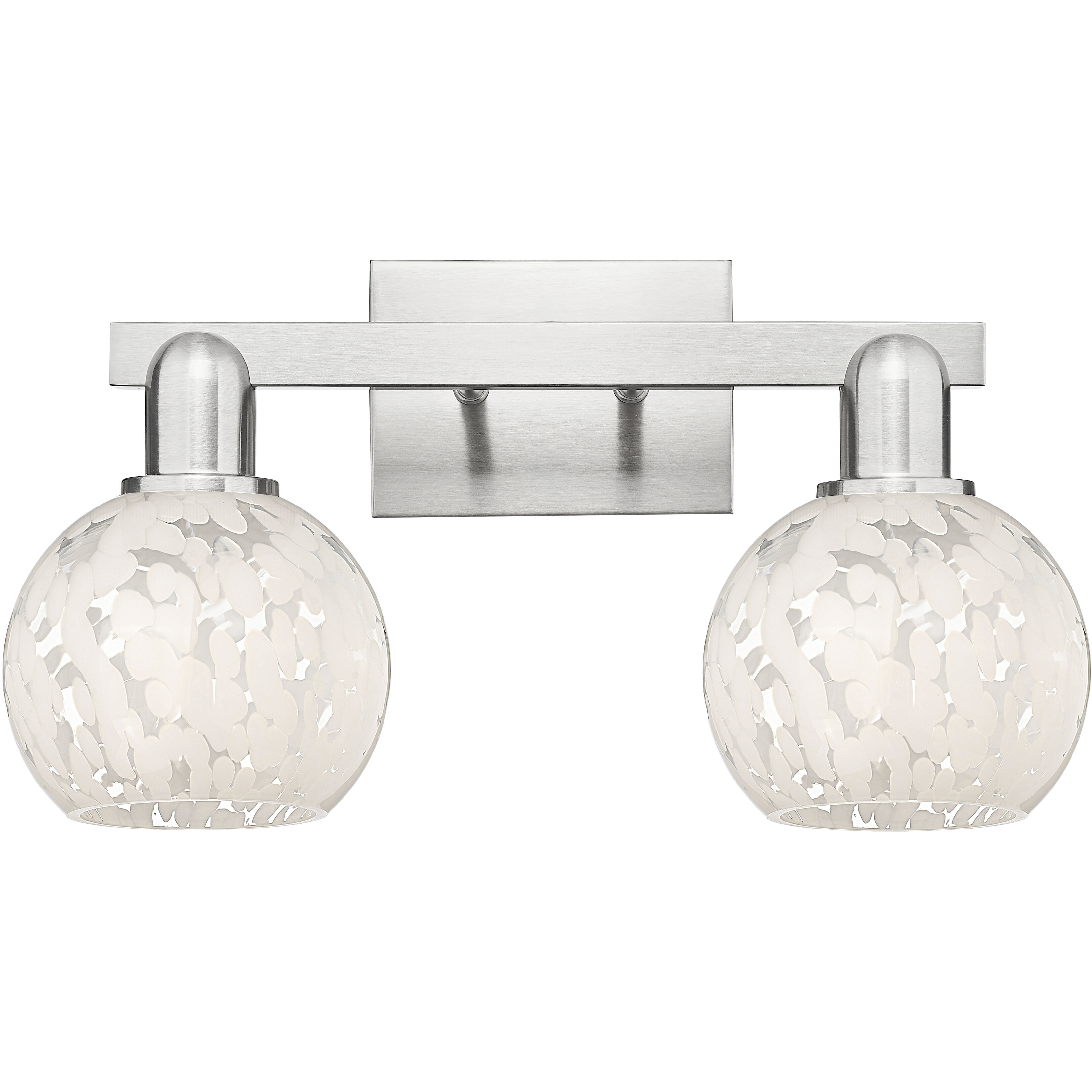 Arcadia White Mouchette 2 Light 17.00 inch Bathroom Vanity Light