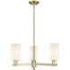 Arcadia Clymer 3 Light 25.63 inch Antique Brass Chandelier Ceiling Light in Matte White