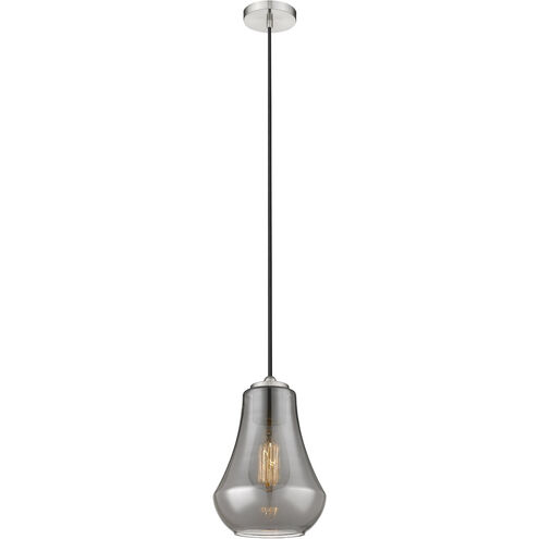 Fairfield 1 Light 7 inch Brushed Satin Nickel Mini Pendant Ceiling Light in Plated Smoke Glass