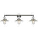 Franklin Restoration Halophane 3 Light 33 inch Polished Chrome Bath Vanity Light Wall Light in Clear Halophane Glass, Franklin Restoration