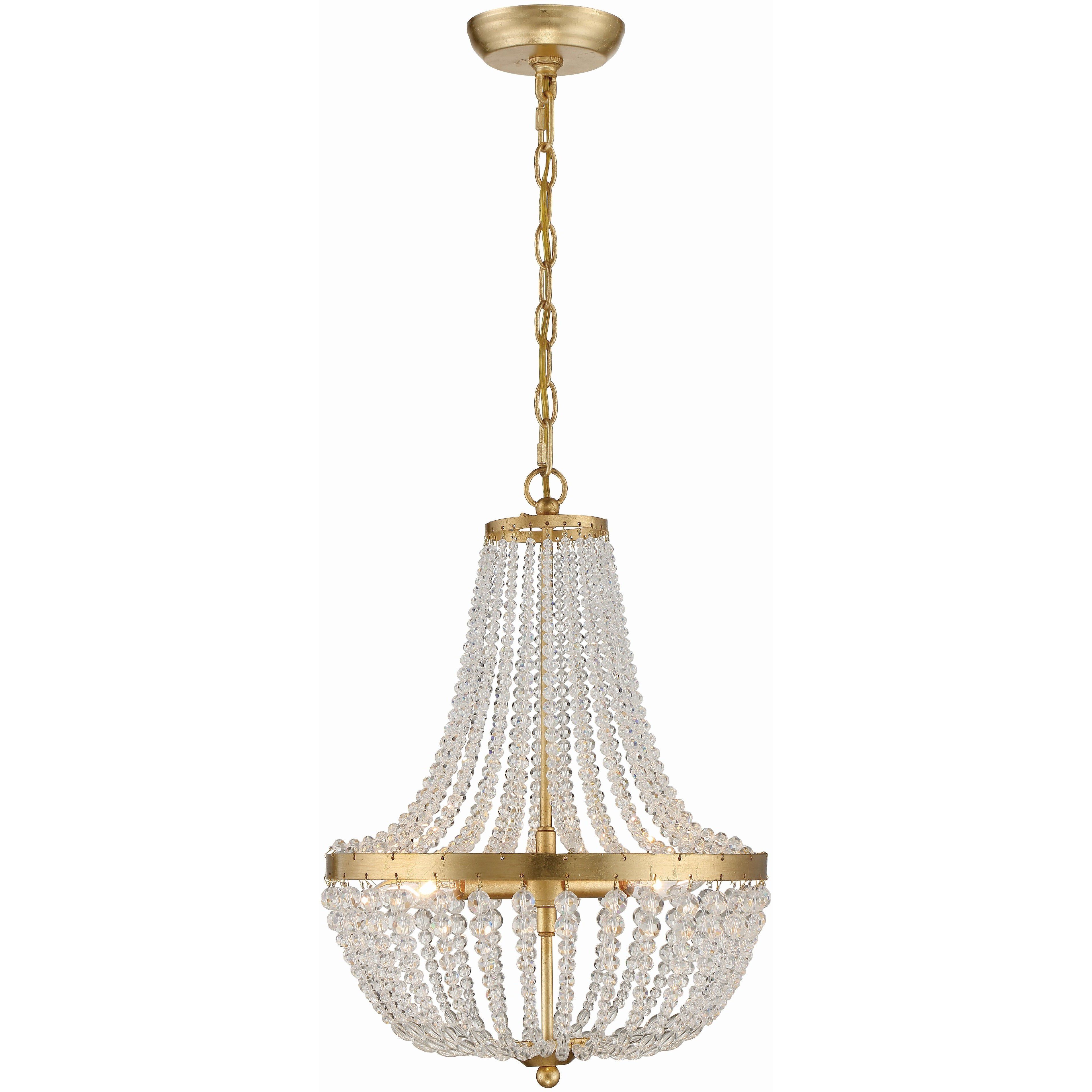 Rylee 3 Light 14 inch Antique Gold Mini Chandelier Ceiling Light