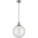 Franklin Restoration Beacon LED 12 inch Polished Nickel Mini Pendant Ceiling Light in Clear, Franklin Restoration