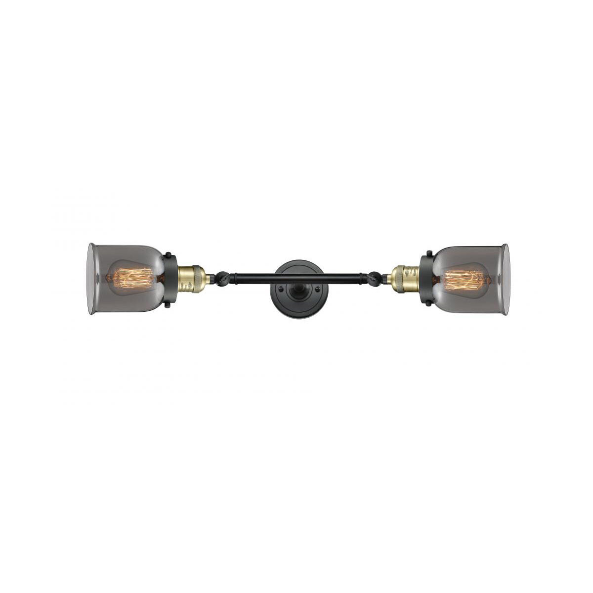 Franklin Restoration Small Bell LED 5 inch Black Antique Brass Bath Vanity Light Wall Light in Plated Smoke Glass, Franklin Restoration