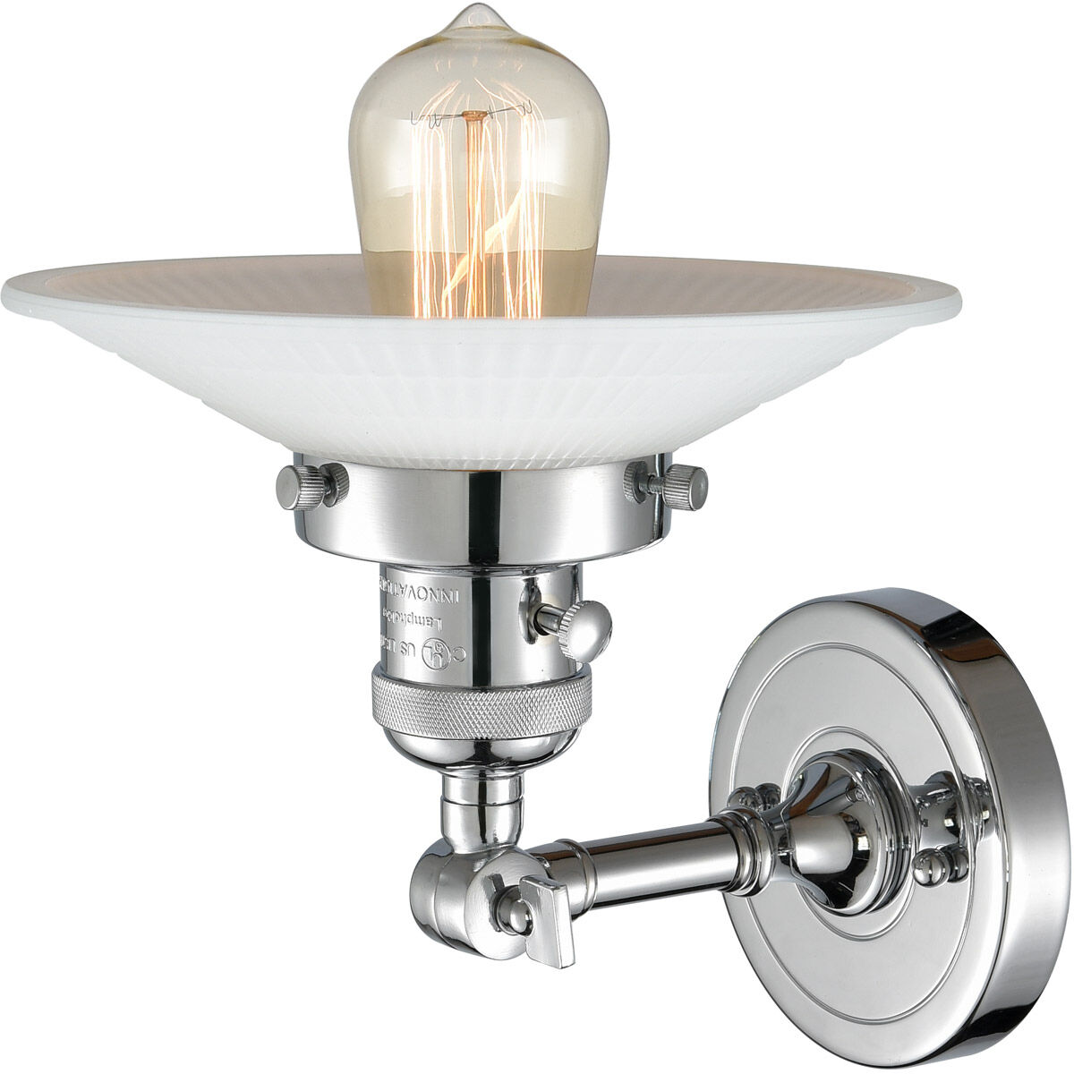 Franklin Restoration Halophane LED 9 inch Polished Chrome Sconce Wall Light, Franklin Restoration