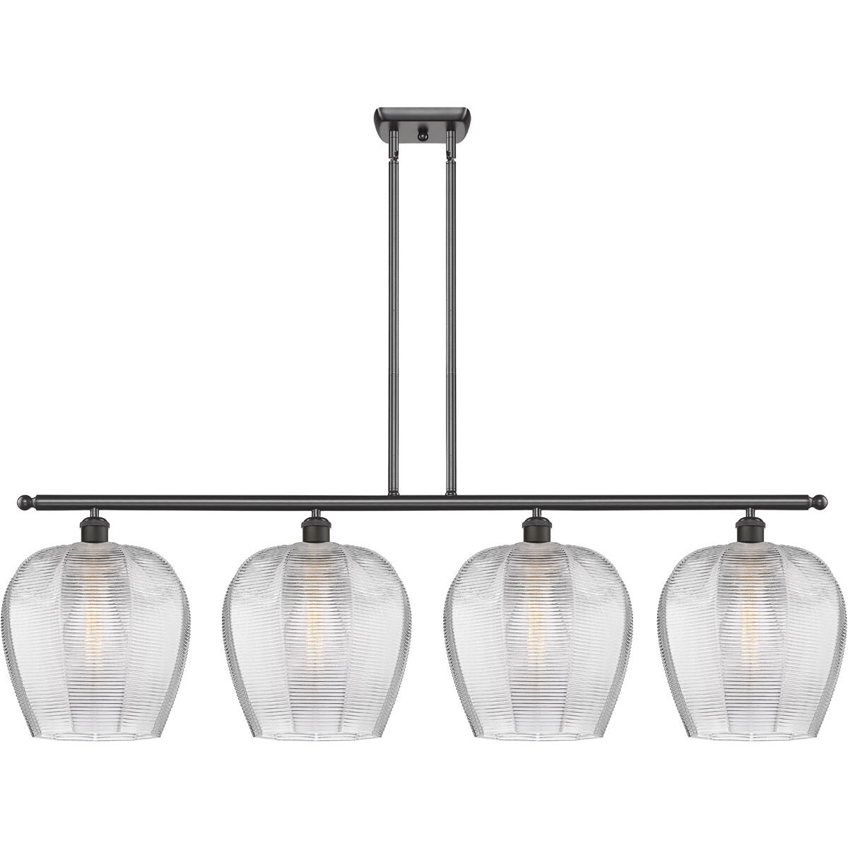 Ballston Norfolk 4 Light 50 inch Oil Rubbed Bronze Island Light Ceiling Light in Clear Glass