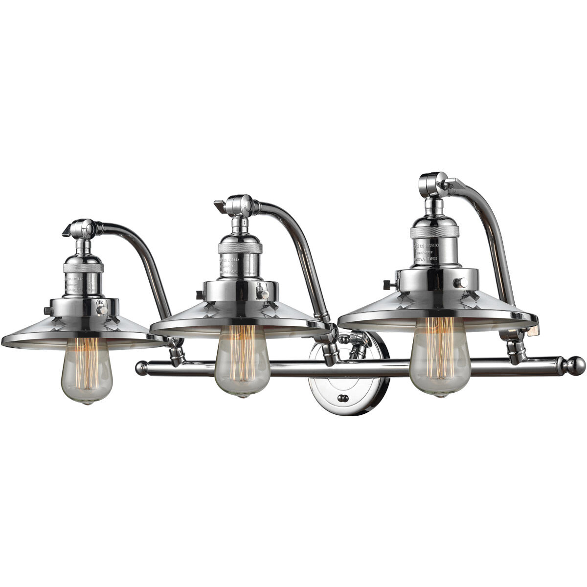 Franklin Restoration Railroad LED 28 inch Polished Chrome Bath Vanity Light Wall Light, Franklin Restoration