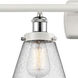 Ballston Small Cone LED 36 inch White and Polished Chrome Bath Vanity Light Wall Light in Seedy Glass