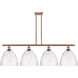 Ballston Ballston Dome 4 Light 50 inch Antique Copper Island Light Ceiling Light in Seedy Glass