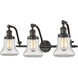 Franklin Restoration Bellmont 3 Light 28 inch Oil Rubbed Bronze Bath Vanity Light Wall Light in Clear Glass, Franklin Restoration