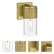 Bolivar 1 Light 4 inch Brushed Brass Sconce Wall Light in Clear Glass