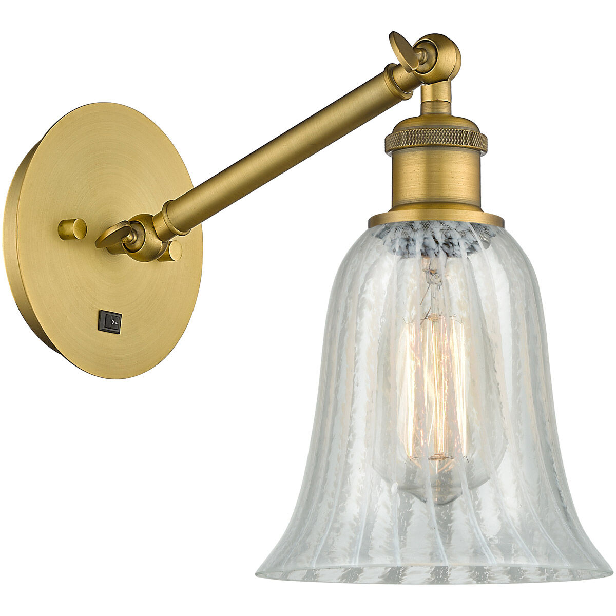 Ballston Hanover LED 6.25 inch Brushed Brass Sconce Wall Light in Mouchette Glass