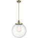 Franklin Restoration Beacon 1 Light 14 inch Antique Brass Pendant Ceiling Light in Incandescent, Seedy