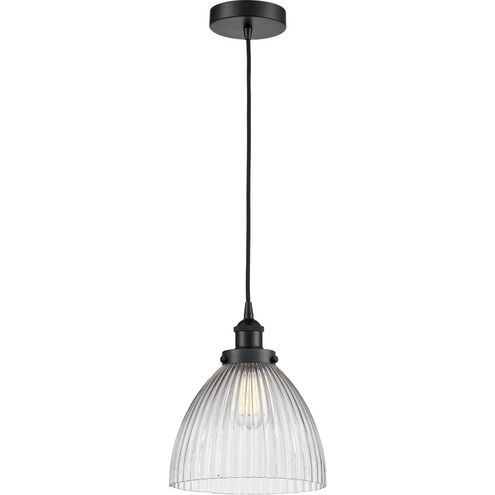Edison Seneca Falls 1 Light 10 inch Matte Black Mini Pendant Ceiling Light