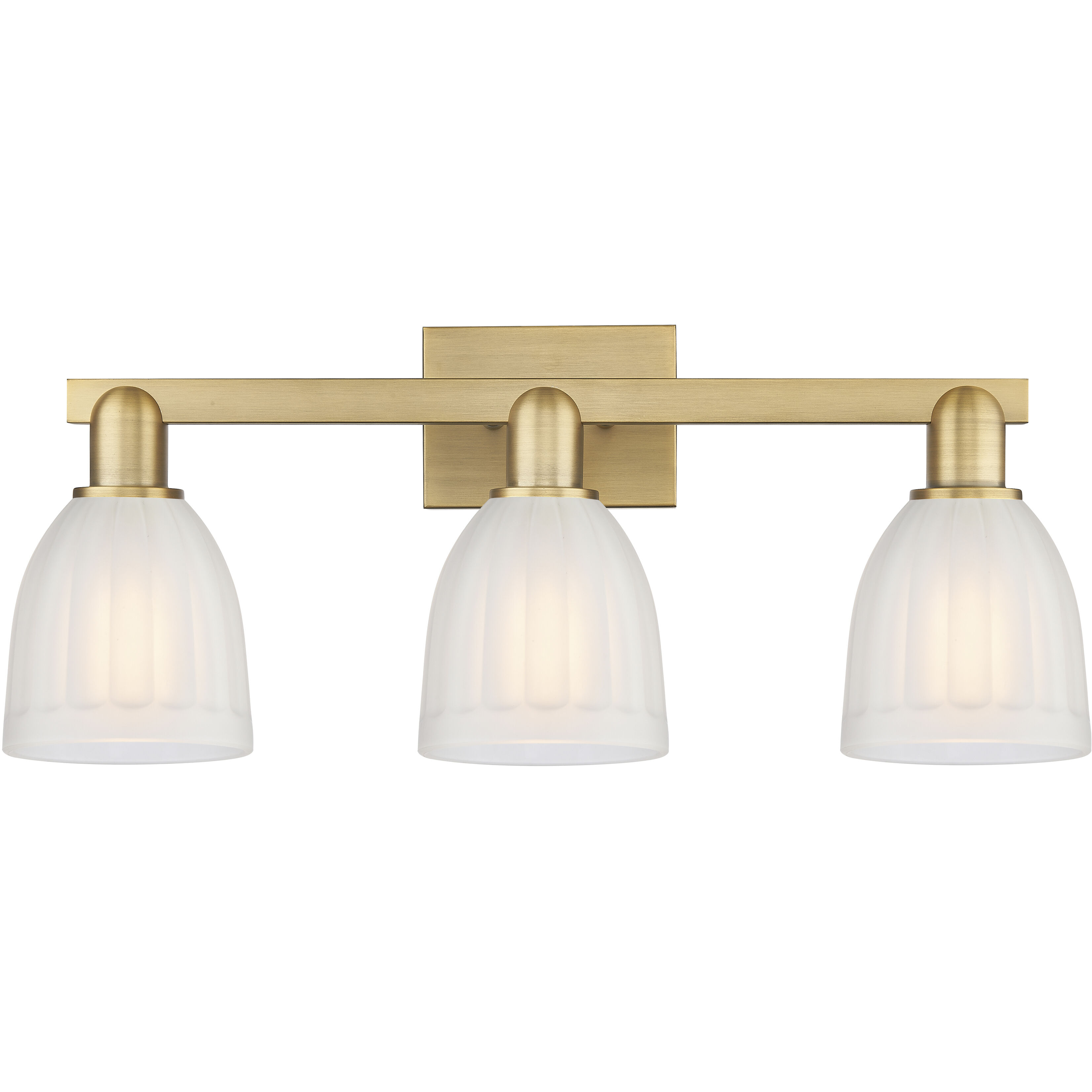 Arcadia Brookfield 3 Light 24.75 inch Brushed Brass Bath Vanity Light Wall Light