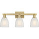Arcadia Brookfield 3 Light 24.75 inch Brushed Brass Bath Vanity Light Wall Light