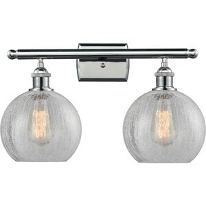 Ballston Athens 2 Light 16 inch Polished Chrome Bath Vanity Light Wall Light in Clear Crackle Glass, Ballston