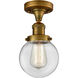 Franklin Restoration XX-Large Beacon LED 12 inch Brushed Brass Semi-Flush Mount Ceiling Light in Clear Glass, Franklin Restoration