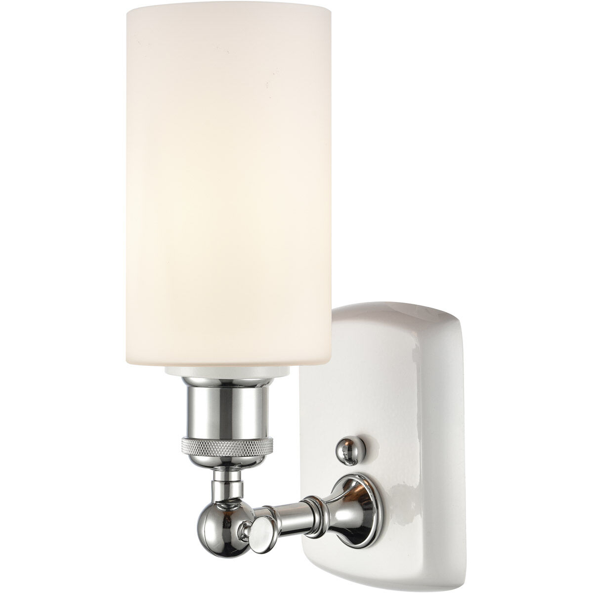 Ballston Clymer LED 4 inch White and Polished Chrome Sconce Wall Light in Matte White Glass, Ballston
