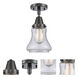 Franklin Restoration Bellmont LED 6.25 inch Matte Black Flush Mount Ceiling Light in Seedy Glass