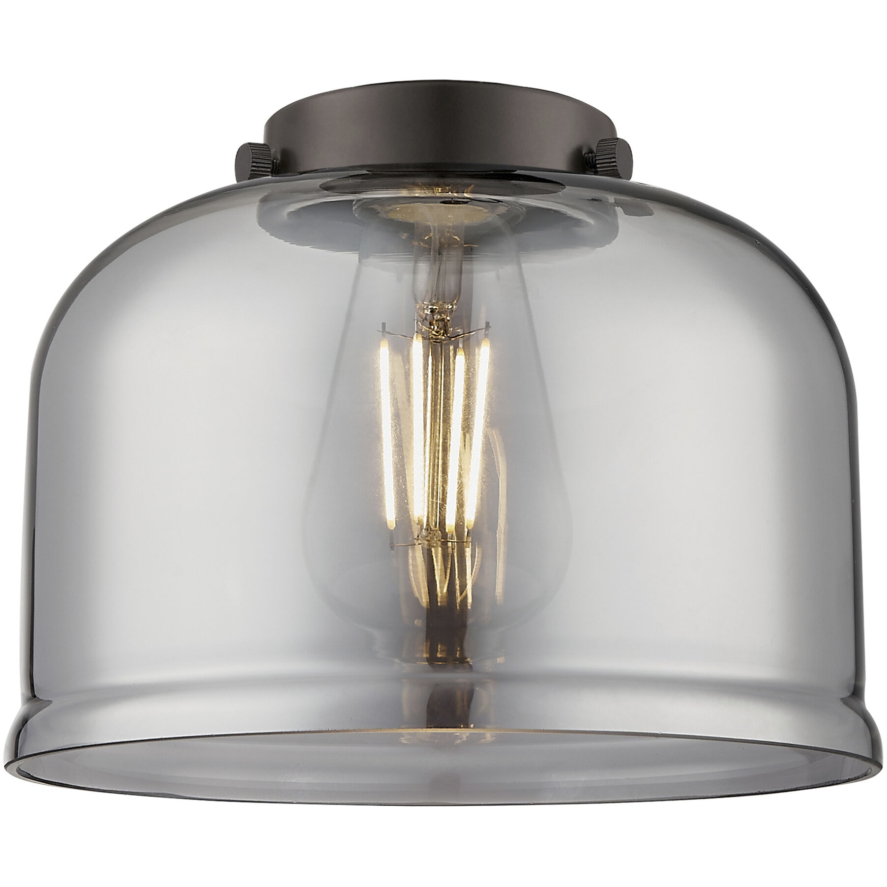 Franklin Restoration Bell LED 8 inch Brushed Satin Nickel Mini Pendant Ceiling Light in Plated Smoke, Franklin Restoration