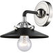 Nouveau Railroad 1 Light 8 inch Black Polished Nickel Sconce Wall Light in Matte Black, Nouveau