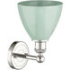 Plymouth Dome Sconce Wall Light in Polished Nickel, Seafoam