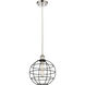 Lake Placid 1 Light 10 inch Polished Nickel and Matte Black Pendant Ceiling Light