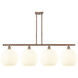 Ballston White Venetian 4 Light 50.25 inch Antique Copper Stem Hung Island Light Ceiling Light