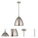 Edison Dome 1 Light 12 inch Brushed Satin Nickel Mini Pendant Ceiling Light