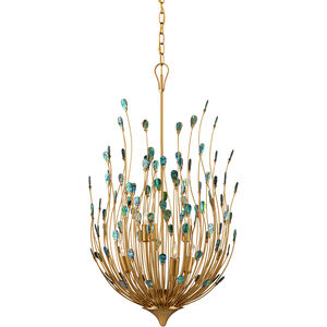 Delphos 6 Light 19.5 inch Contemporary Gold/Natural Chandelier Ceiling Light