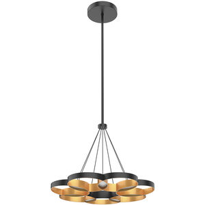 Maestro LED 25.75 inch Black and Gold Chandelier Ceiling Light