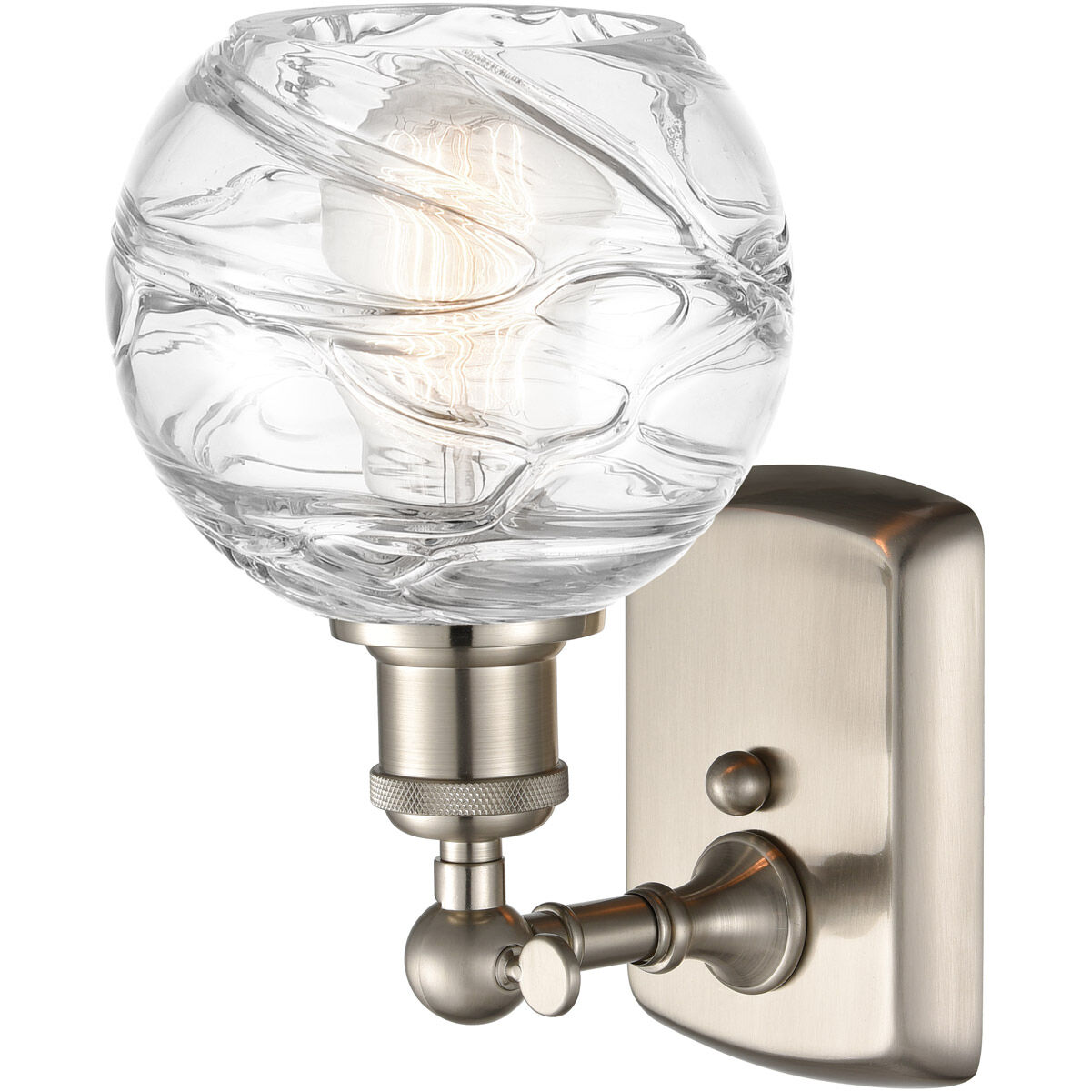 Ballston Small Deco Swirl 1 Light 6 inch Brushed Satin Nickel Sconce Wall Light, Ballston