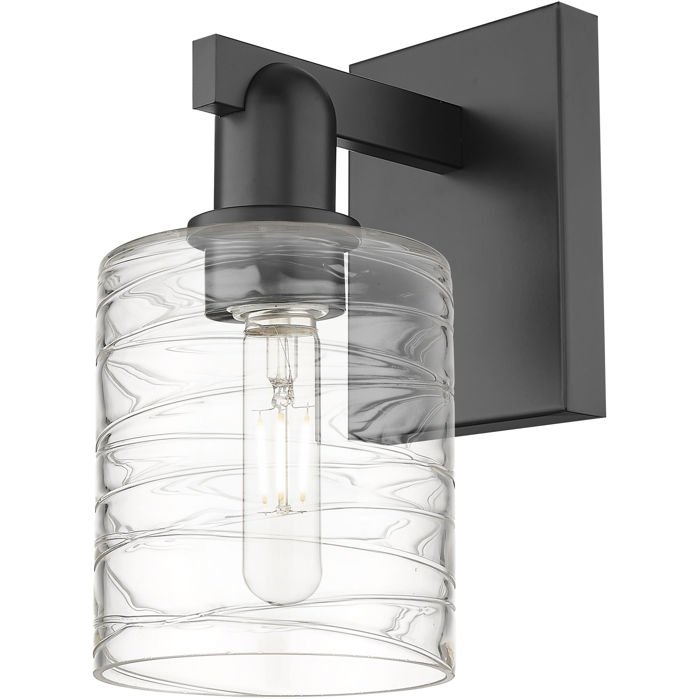 Arcadia Cobbleskill Armed Sconce Wall Light in Matte Black