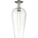 Downtown Urban Chelsea 1 Light 8 inch Polished Nickel Semi-Flush Mount Ceiling Light in Clear Deco Swirl