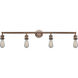 Franklin Restoration Bare Bulb 4 Light 42 inch Antique Copper Bath Vanity Light Wall Light