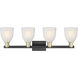 Arcadia Brookfield 4 Light 33 inch Black Antique Brass Bath Vanity Light Wall Light