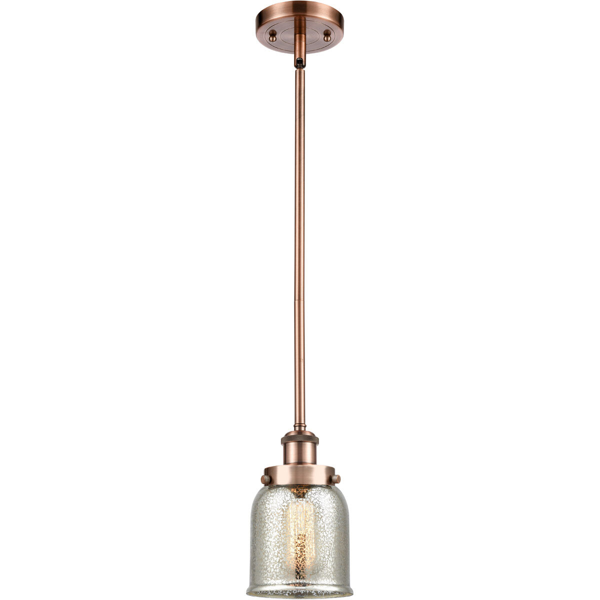 Ballston Bell 1 Light 5 inch Antique Copper Mini Pendant Ceiling Light, Small Bell
