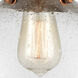 Nouveau 2 Beacon LED 12 inch Antique Copper Semi-Flush Mount Ceiling Light in Seedy Glass