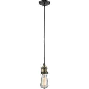 Franklin Restoration Bare Bulb LED 2 inch Black Antique Brass Mini Pendant Ceiling Light