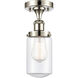 Dover 1 Light 6.5 inch Polished Nickel Semi-Flush Mount Ceiling Light