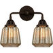 Nouveau 2 Chatham 2 Light 14 inch Oil Rubbed Bronze Bath Vanity Light Wall Light in Mercury Glass