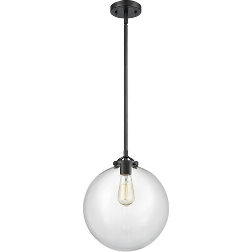 Nouveau XX-Large Beacon LED 12 inch Oil Rubbed Bronze Mini Pendant Ceiling Light in Clear Glass, Nouveau