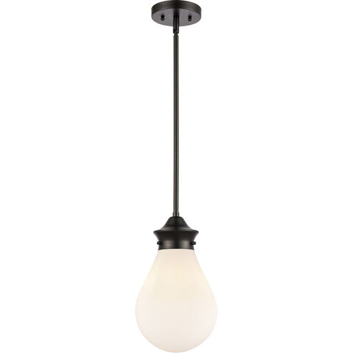 Genesis 1 Light 7.88 inch Matte Black Mini Pendant Ceiling Light