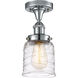 Ballston Bell LED 5 inch Polished Chrome Semi-Flush Mount Ceiling Light in Clear with Cage