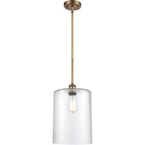 Ballston Large Cobbleskill LED 9 inch Brushed Brass Pendant Ceiling Light in Clear Glass, Ballston