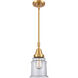 Franklin Restoration Canton 1 Light 7 inch Satin Gold Mini Pendant Ceiling Light in Clear Glass