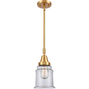 Franklin Restoration Canton 1 Light 7 inch Satin Gold Mini Pendant Ceiling Light in Clear Glass