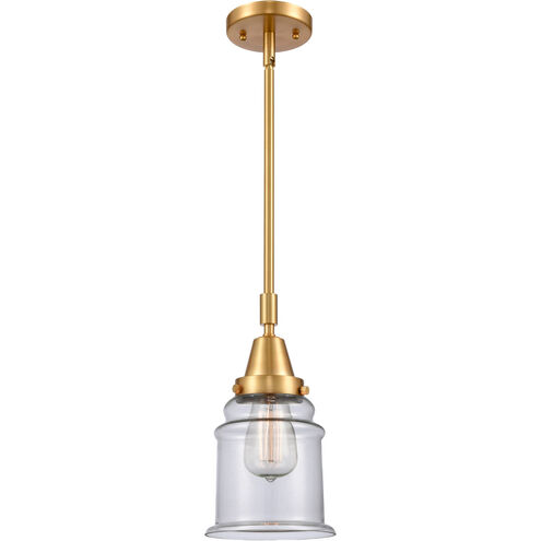 Franklin Restoration Canton 1 Light 7 inch Satin Gold Mini Pendant Ceiling Light in Clear Glass