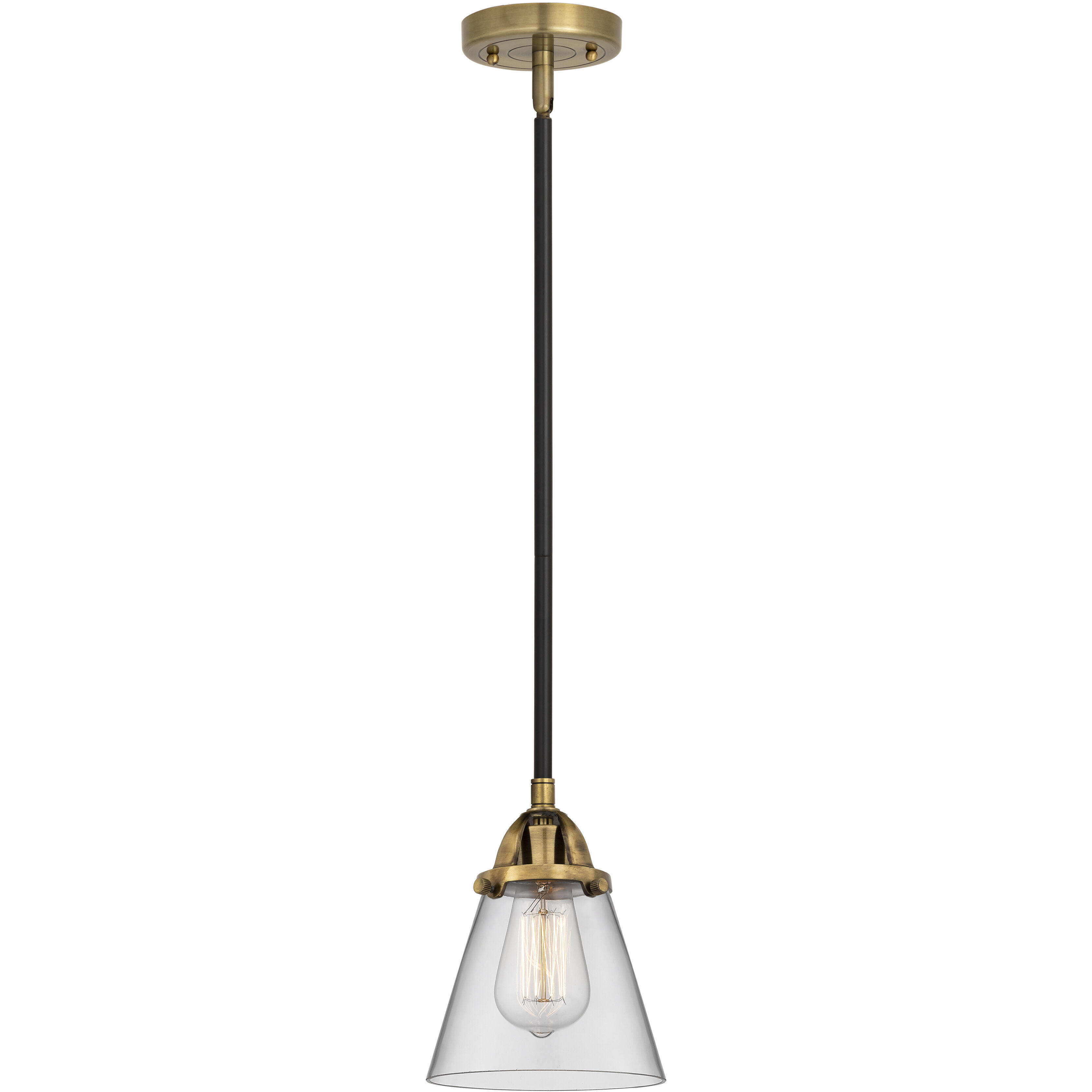 Nouveau 2 Cone LED 6.25 inch Black Antique Brass Mini